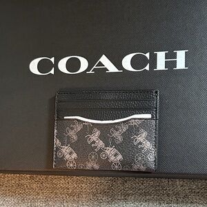 Coach Black and Gray Card Holder